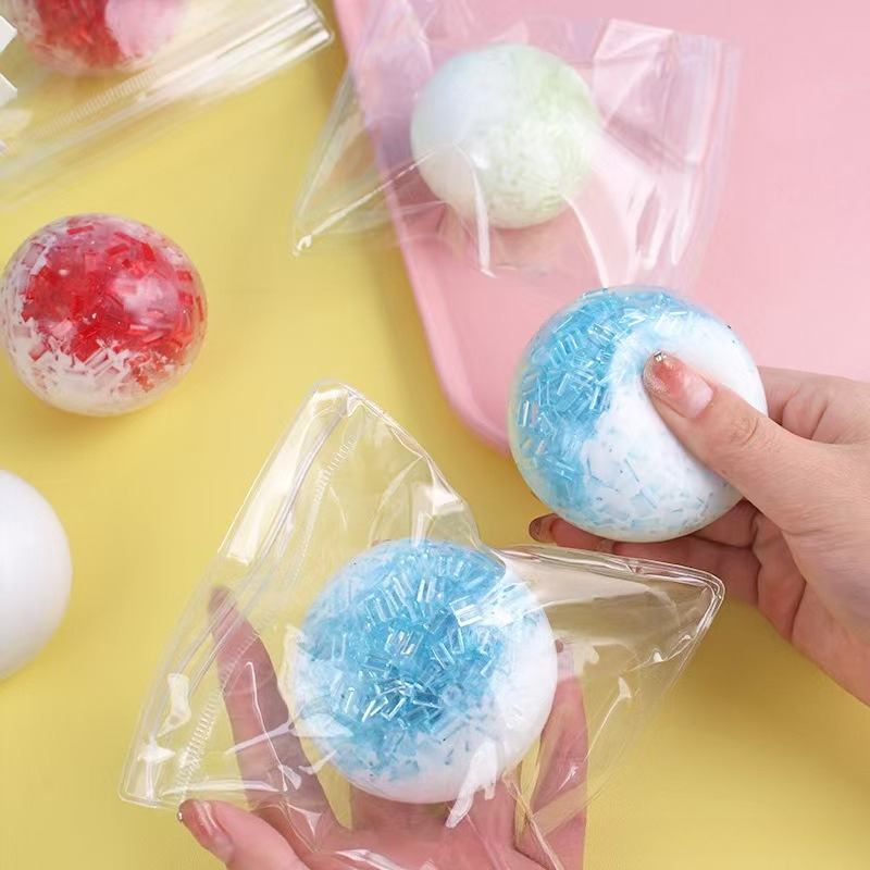Crystal Ball Decor - 1個入り クリエイティブな氷河モルトースストレスボール 透明なスクイーズトイ 伸びるスローライジングアイスクリスタル触覚感覚ボール ハンドエクササイズグリップ フィジェットトイ