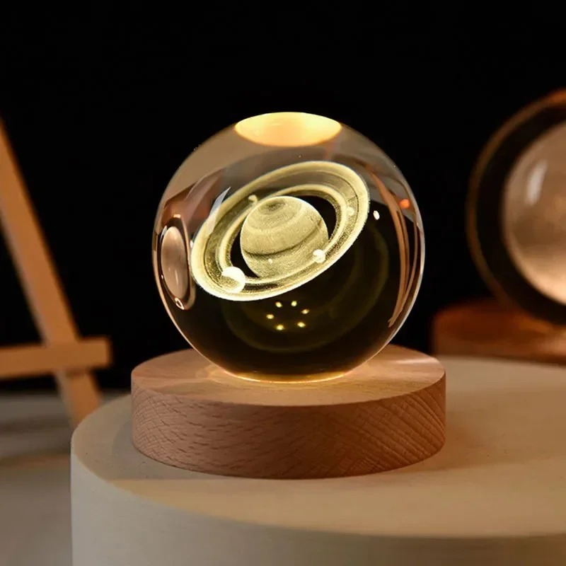 Crystal Ball Decor - 6cmクリスタルボール装飾 天文学 太陽系 惑星 月 宇宙飛行士