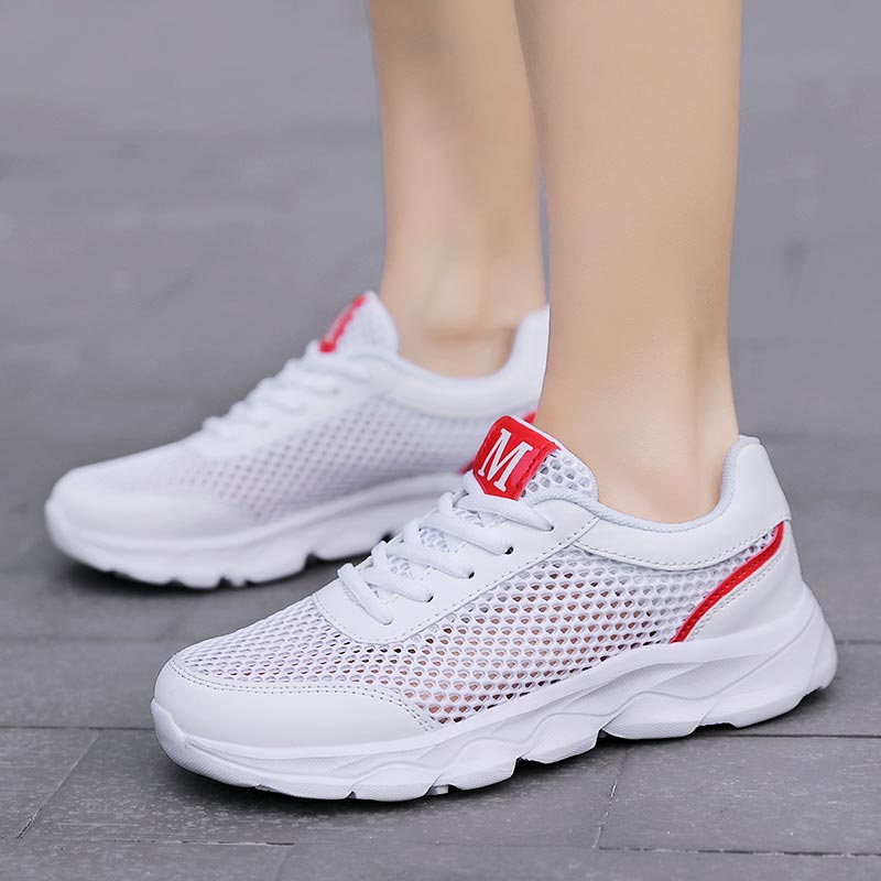女性用通気性メッシュスニーカー,軽量ランニングシューズ,ベー - Luxury Nurse Lifestyle のレビューと価格