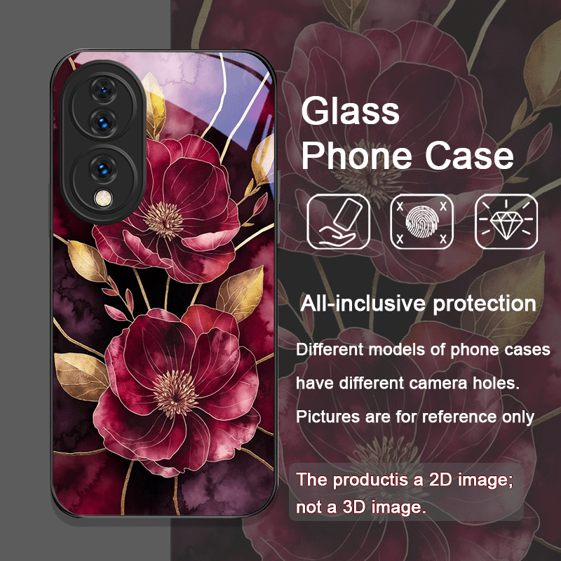 美しい花柄大理石テクスチャ強化ガラス製スマホケース Huaw - Huawei Nova 12 のレビューと価格