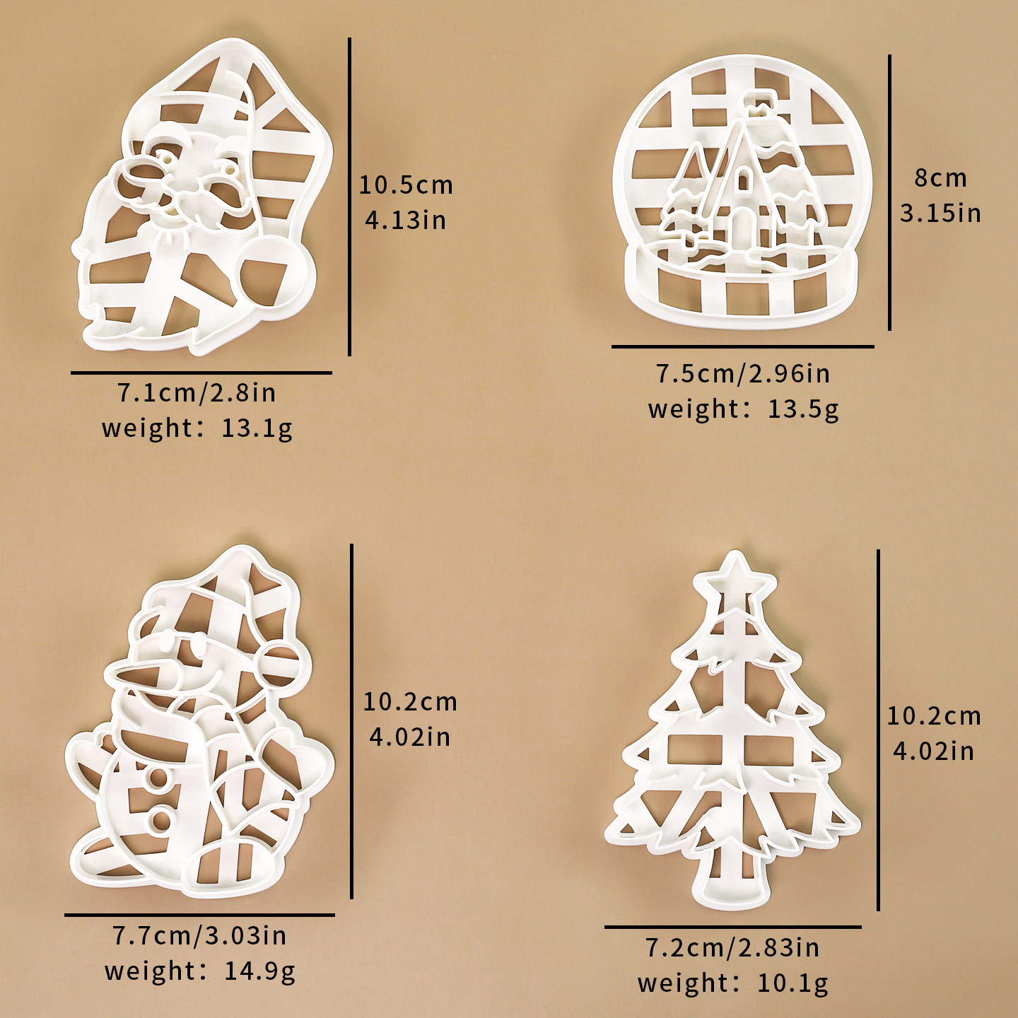 4個入り クリスマス クッキー型 サンタクロース 雪だるま  - Crystal Ball Decor のレビューと価格