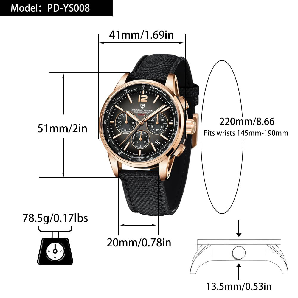 パガーニデザイン 新品 メンズ腕時計 41mm クロノグラフ - Luxury Zone のレビューと価格