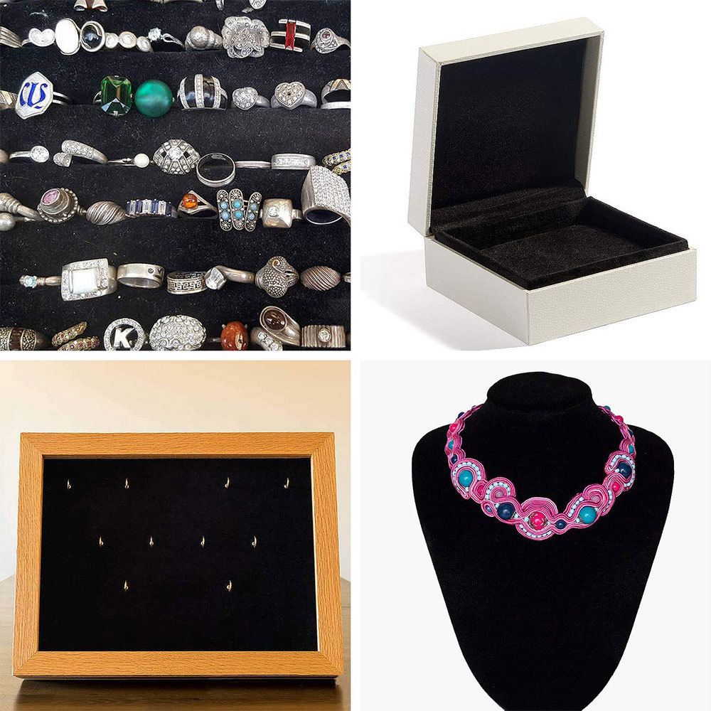 7.8インチ×11.8インチ 粘着ベルベット生地 13枚 粘 - Velvet Jewelry Box のレビューと価格