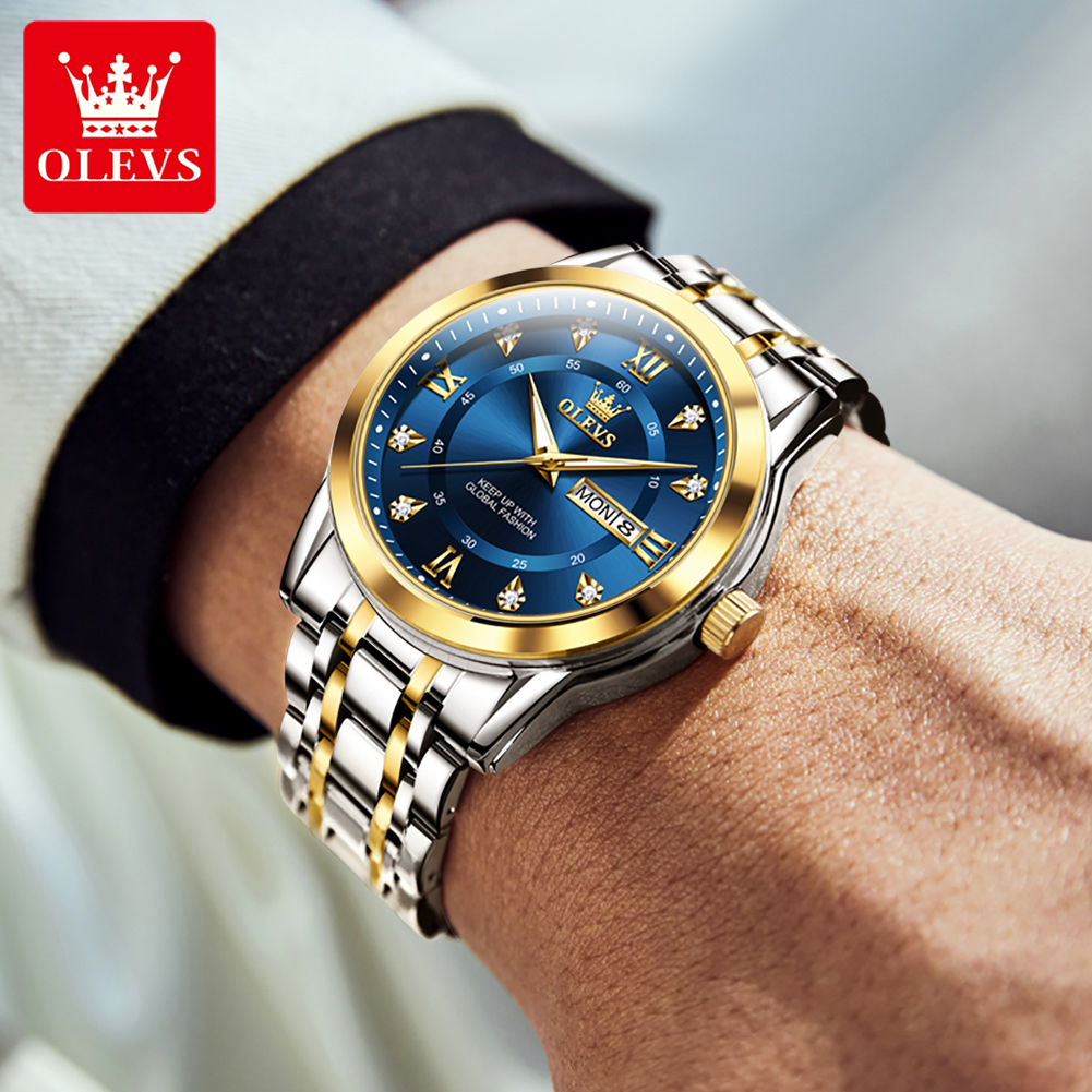 OLEVS ブランドファッションメンズ腕時計ステンレス鋼防水 - Luxury Zone のレビューと価格