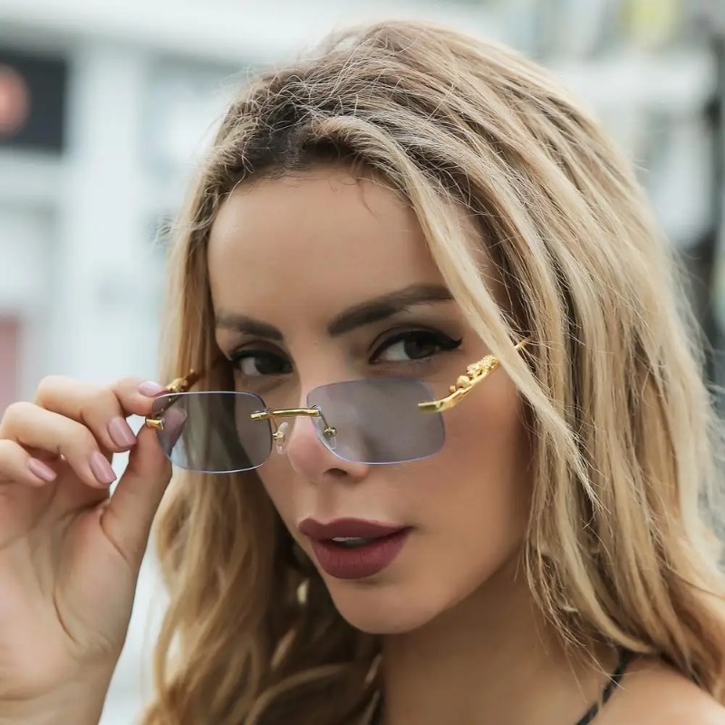 リムレススクエアサングラス女性男性高級ブランドデザイナー人気 - Luxury Zone のレビューと価格